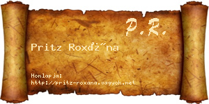 Pritz Roxána névjegykártya